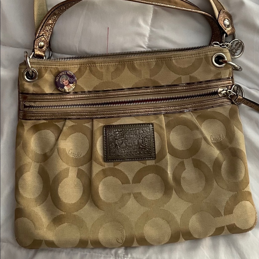 Gold Coach crossbody